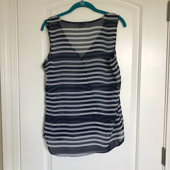 Charming Charlie Navy Striped Blouse - Picture 3 of 3